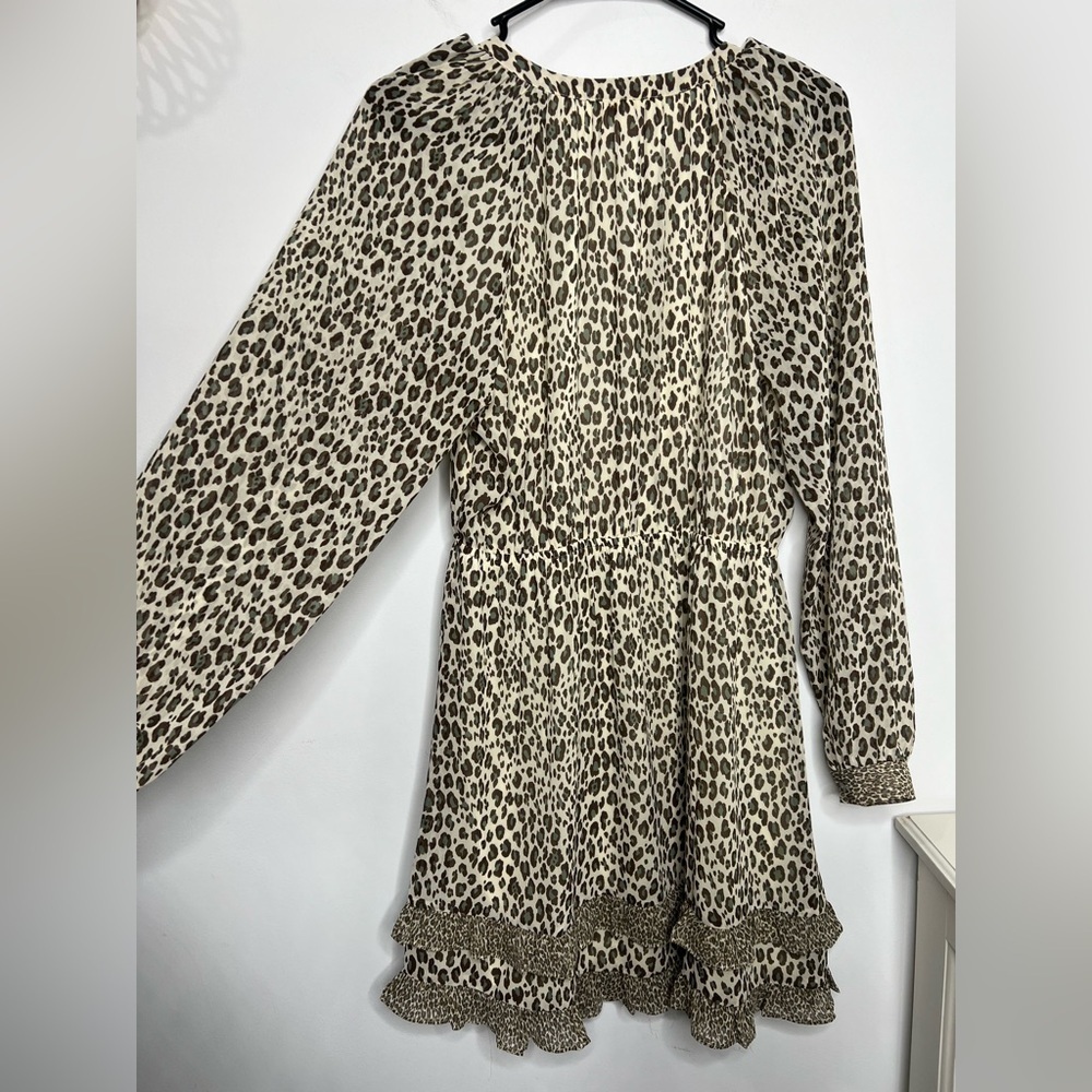 Les Serein Leopard Print Swing Dress Women’s Size Medium - Picture 8 of 9